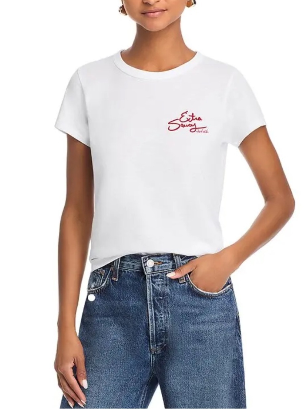 Rag & Bone X Lucali Extra Saucy Embroidered Slub Tee S